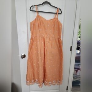 Women's Orange Eyelet Dress By Old Navy Size XL.